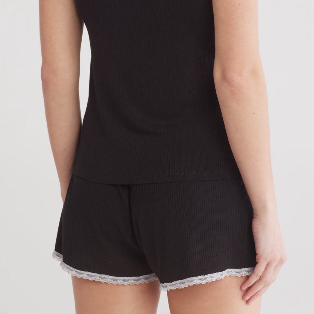 Honeydew Intimates Revival Rib Black with lace trim Pajama Shorts Size XS - Picture 2 of 6